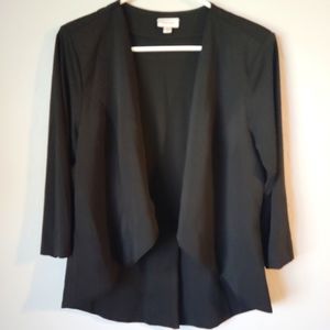 Avenue: Black Polyester Stretchy Blazer